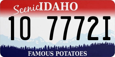 ID license plate 1O7772I