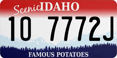 ID license plate 1O7772J
