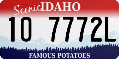 ID license plate 1O7772L