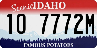 ID license plate 1O7772M