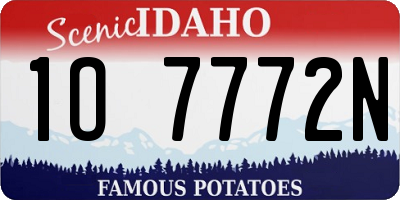 ID license plate 1O7772N