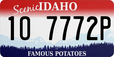 ID license plate 1O7772P