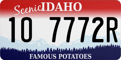ID license plate 1O7772R