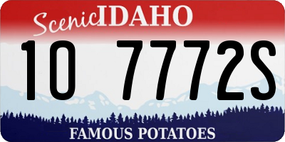 ID license plate 1O7772S