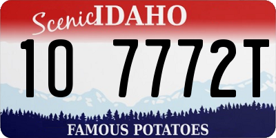 ID license plate 1O7772T
