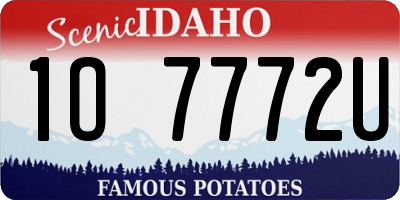 ID license plate 1O7772U