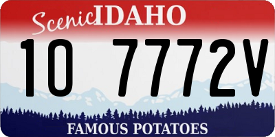 ID license plate 1O7772V