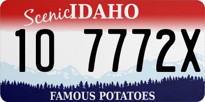ID license plate 1O7772X