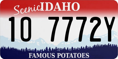 ID license plate 1O7772Y