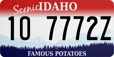 ID license plate 1O7772Z
