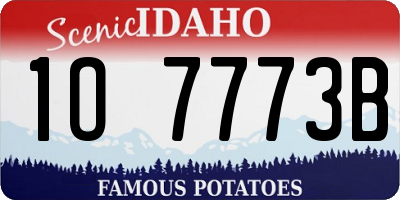ID license plate 1O7773B
