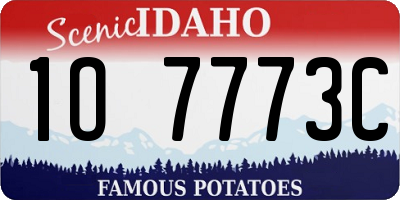 ID license plate 1O7773C