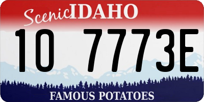 ID license plate 1O7773E