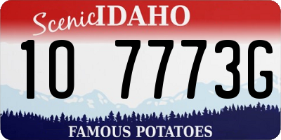 ID license plate 1O7773G