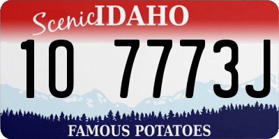 ID license plate 1O7773J