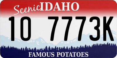 ID license plate 1O7773K