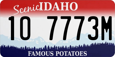 ID license plate 1O7773M