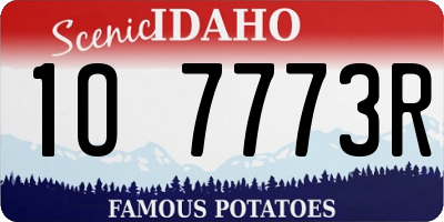 ID license plate 1O7773R