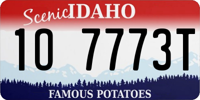ID license plate 1O7773T