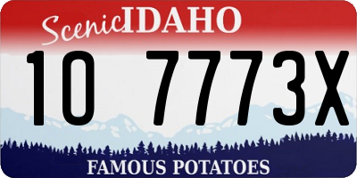 ID license plate 1O7773X