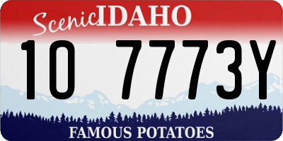 ID license plate 1O7773Y