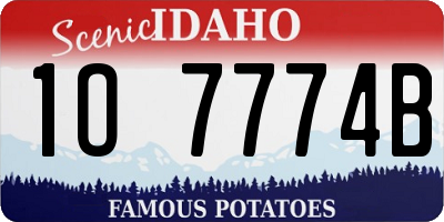 ID license plate 1O7774B