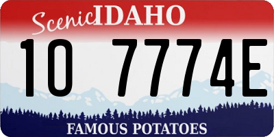 ID license plate 1O7774E