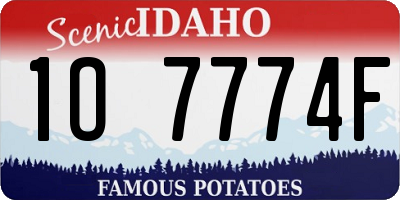 ID license plate 1O7774F