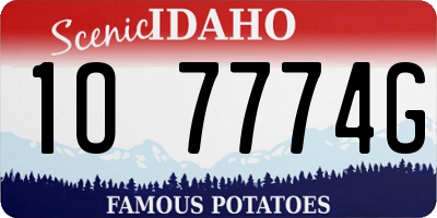 ID license plate 1O7774G