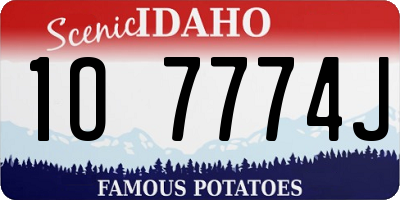 ID license plate 1O7774J