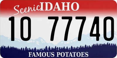 ID license plate 1O7774O