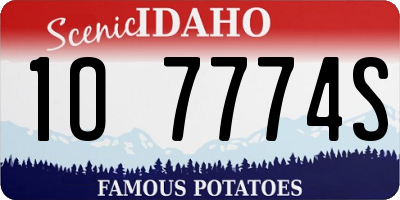 ID license plate 1O7774S