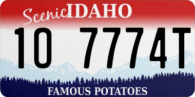 ID license plate 1O7774T