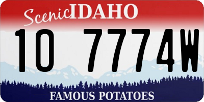 ID license plate 1O7774W