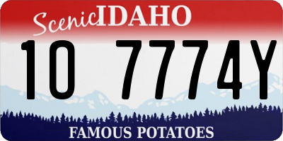 ID license plate 1O7774Y