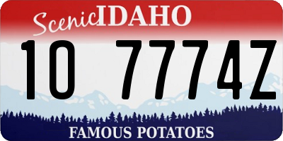 ID license plate 1O7774Z