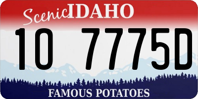 ID license plate 1O7775D