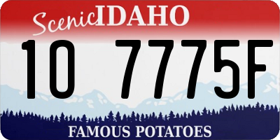 ID license plate 1O7775F