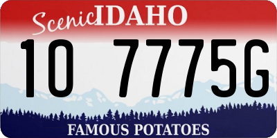 ID license plate 1O7775G