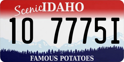 ID license plate 1O7775I