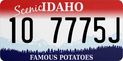 ID license plate 1O7775J