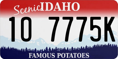 ID license plate 1O7775K