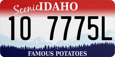 ID license plate 1O7775L