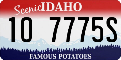 ID license plate 1O7775S