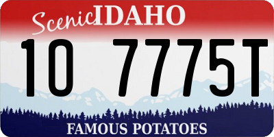 ID license plate 1O7775T