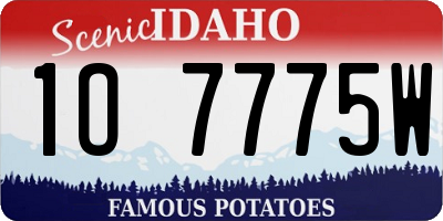 ID license plate 1O7775W