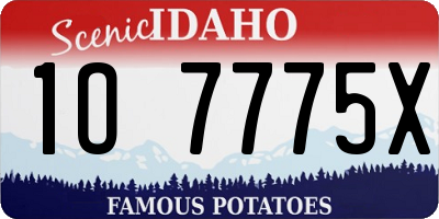 ID license plate 1O7775X