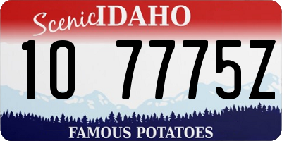 ID license plate 1O7775Z