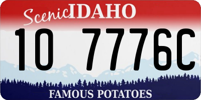ID license plate 1O7776C