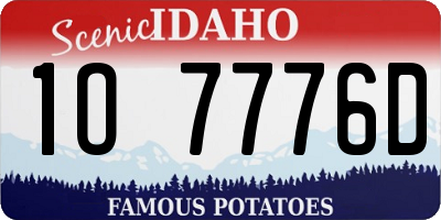 ID license plate 1O7776D